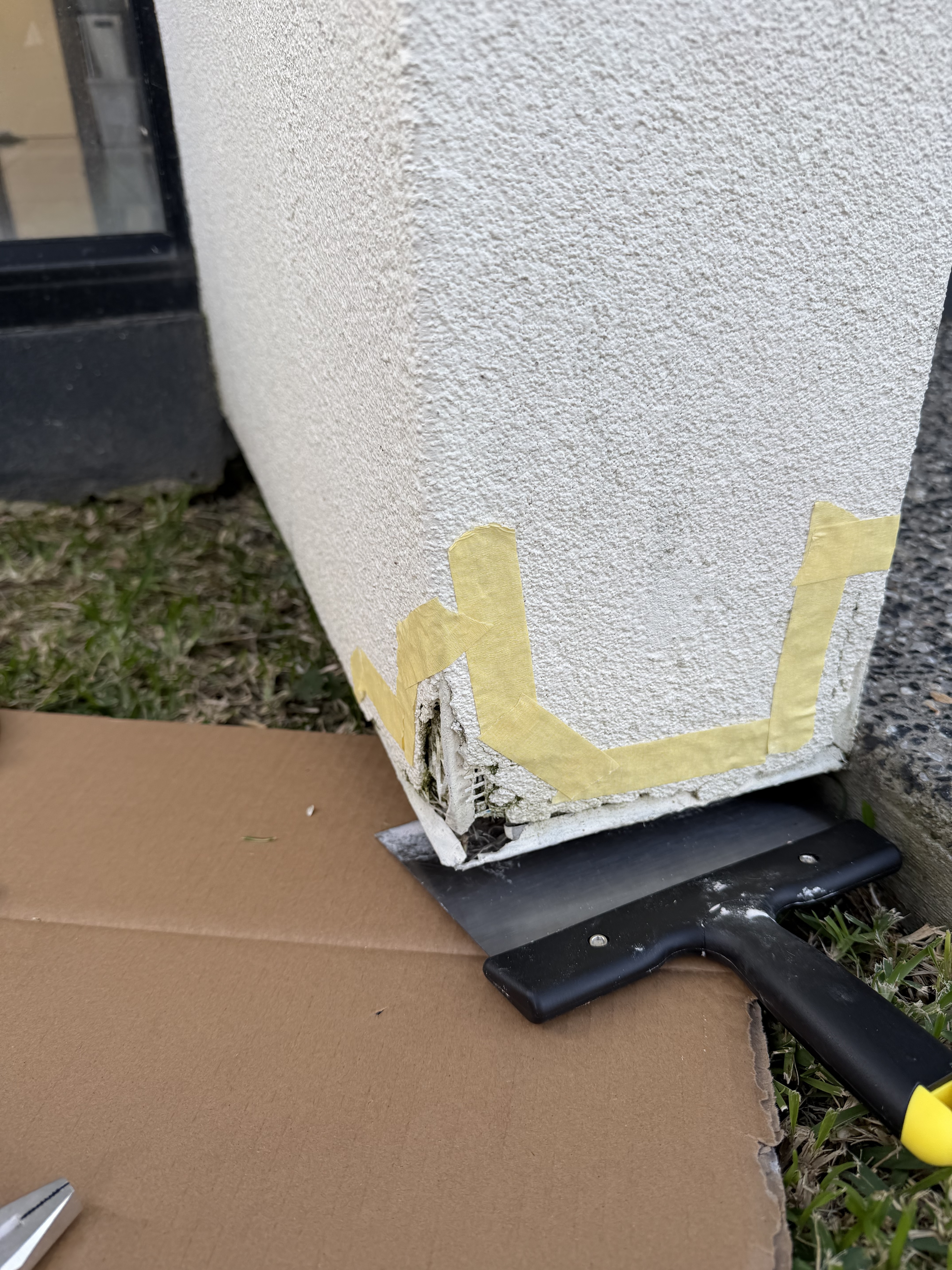 Before external wall repair
